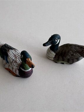 Land & Sea Collectibles - Hand-Painted Miniature Wooden Duck Decoys Set